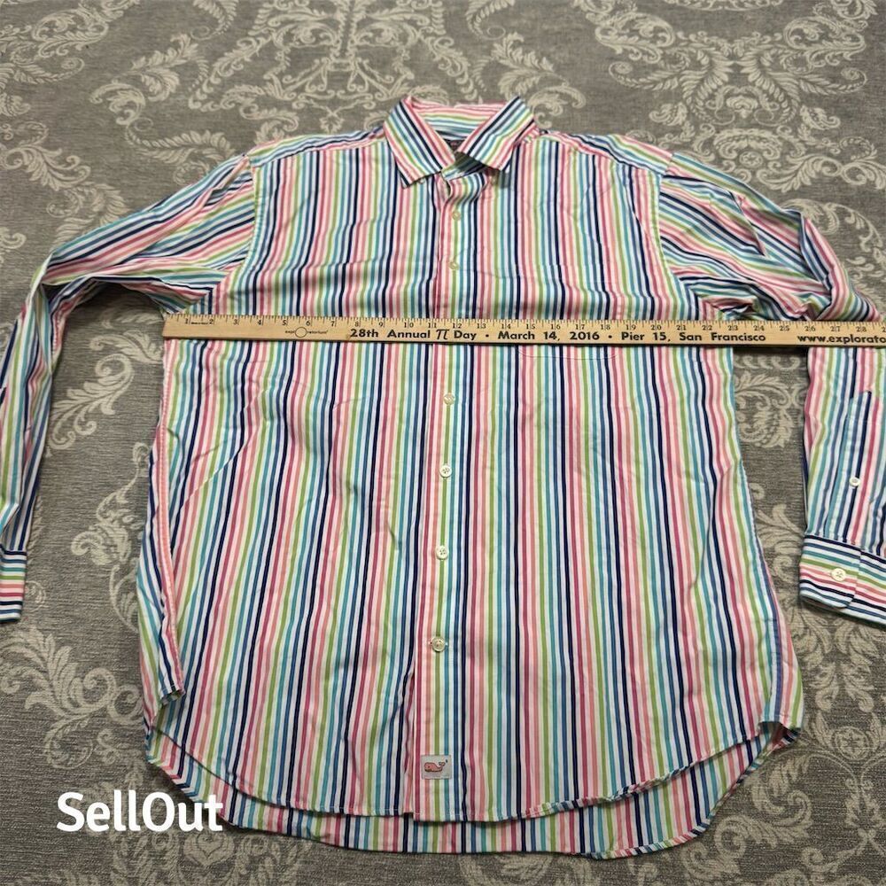 Vineyard Vines Men's L Striped Button-Up Shirt Multicolor Long Sleeve - Picture 5 of 7
